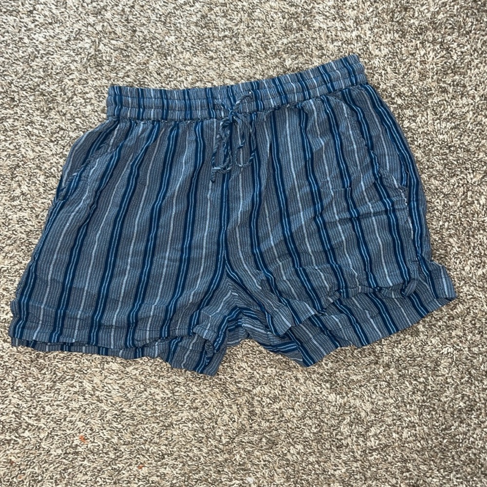 Topshop Blue Striped Shorts